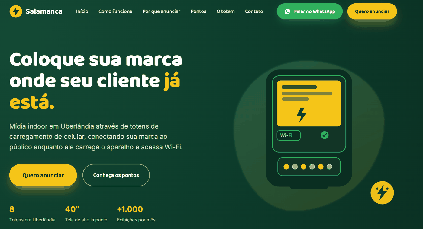 Landing page desenvolvida para a Salamanca